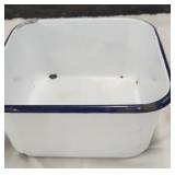 Vintage Enamel Ware Square Bowl