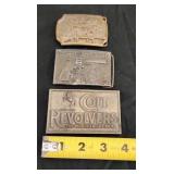 Brass (?) Advertising Belt Buckles