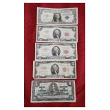 $1 Silver Certificate, $2 Red Seal, $1 Canadian