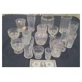 Variety of Small Glasses & Vases