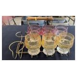 VTG Brass Caddy with Honeycomb Tumblers