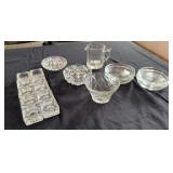 Crystal Coasters, Salts, Mini Pitcher