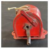 Vintage Red Metal Retractable Clothesline