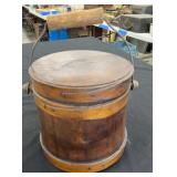 Early 3 Banded Firkin Bucket w Lid