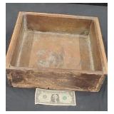 Vintage Distressed Copper-lined Wooden Box