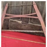 Vintage Red Wood Bow Saw