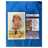 Johnny Bench Perez Steele Autographed Postcard