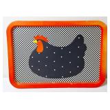 Polka Dot Chicken Metal Tray