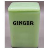 Jadeite Ginger Spice Canister Jar w/Lid