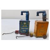 MARX Motor Oil & Penna Oil Tin Litho Oil Carts