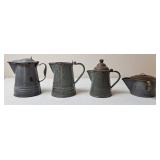 Gray Graniteware Syrup & Cream Pitchers