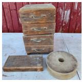4 Drawer Small Parts Crate, Lufkin Wood Box,