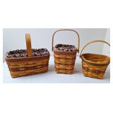 3 Longaberger Baskets, All-American & Little Joy