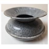 Gray Graniteware Spittoon, Rounded Bottom