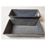 2 Gray Graniteware Bread Pans