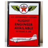 Texaco Flight Engineer Available Porcelain Sign