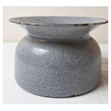 Gray Graniteware Spittoon, Flat Bottom