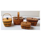 4 Longaberger Small Baskets