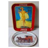 2 Coca-Cola Metal Trays