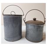 2 Gray Graniteware Berry Buckets