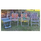 Folding Lawn Chairs & Plastic Side Tables