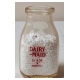 Dairy Maid 1/2 Pint Glass Milk Bottle
