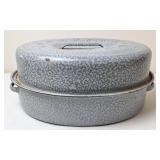 Gray Graniteware Oval Roaster Pan w/Lid