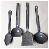 Gray Graniteware Kitchen Utensils