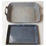 Gray Graniteware Roasting Pan & Tray