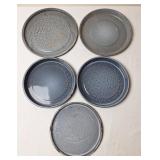 5 Gray Graniteware Round Burner Covers/Lids