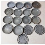 Small Gray Graniteware Bowls & Lids