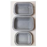 3 Small Gray Graniteware Baking Pans