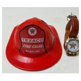 Texaco Fire Chief Gasoline Metal Hat & Watch