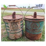2 Cities Service Motor Oil Cans, Vintage