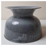 Gray Graniteware Spittoon, Flat Bottom