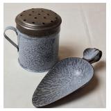 Gray Graniteware Shaker & Scoop