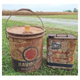 Havoline Motor Oil Can & Unico Gear-Oil Can