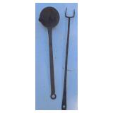 Forged Iron Ladle & Forged Hearth Fork