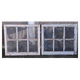 Six Pane Wood Framed Windows, Vintage