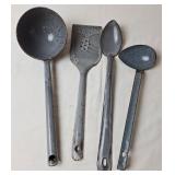 Gray Graniteware Kitchen Utensils