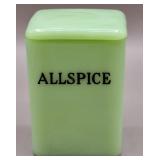 Jadeite Allspice Spice Canister Jar w/Lid