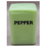 Jadeite Pepper Spice Canister Jar w/Lid