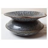 Gray Graniteware Spittoon, Rounded Bottom