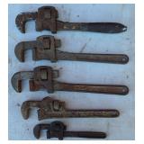 Pipe Wrenches (5), Vintage