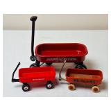 3 Little Red Toy Wagons