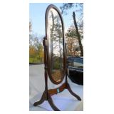 Oval Wooden Standing mirror