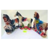 3 Chalkware Horses Carnival Prizes from 40