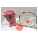 Lusterware Dressing Tray Japan & Pink Planter