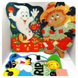 Vtg Eureka Cut Outs Halloween Fuzzy