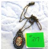 17" Sterling Cameo necklace